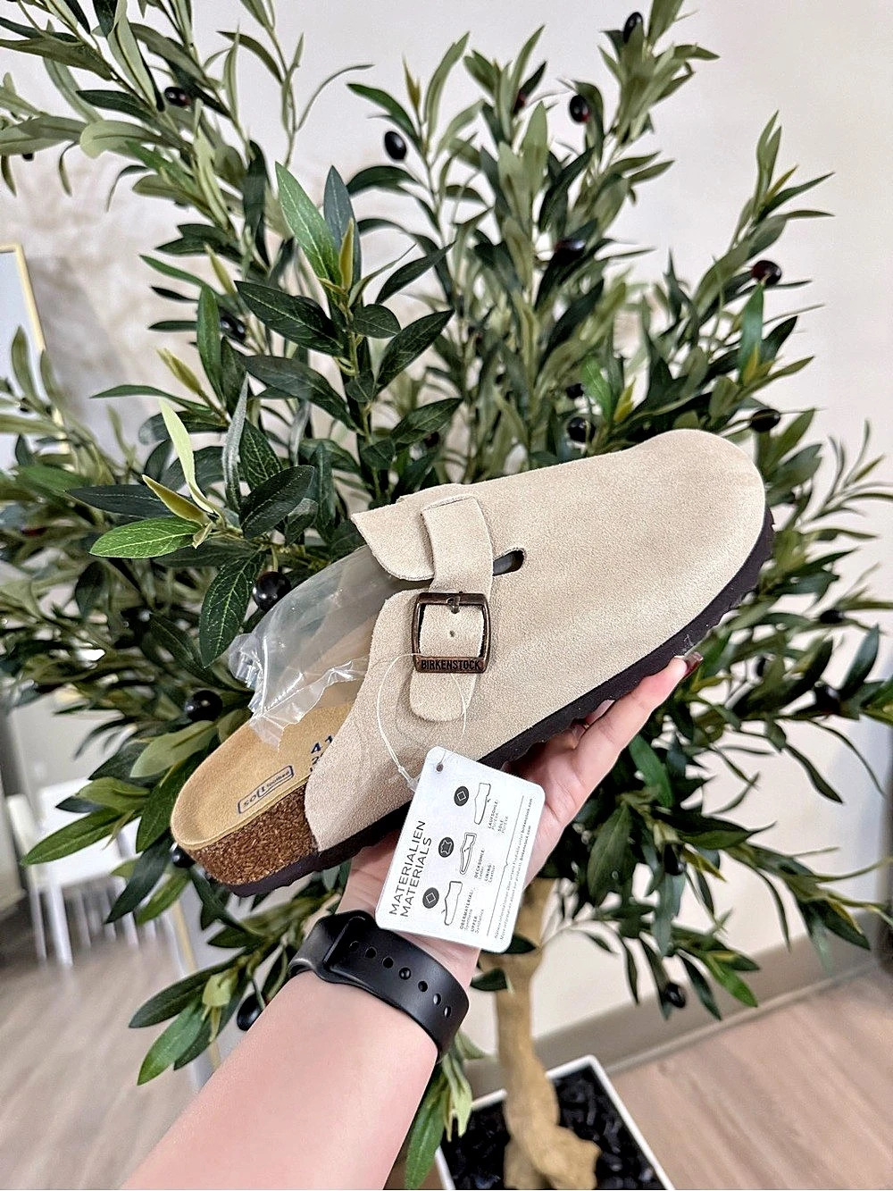 Birkenstock Boston Soft Footbed Clog Sandals Beige & Brown